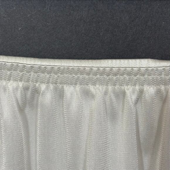 White Vassarette Half Slip 20" Large Lace Side Slit Knee Length 90s USA Made - Picture 3 of 7